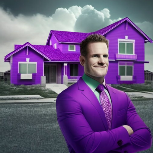 תמונה של איש בחליפה סגולה על רקע בית סגול